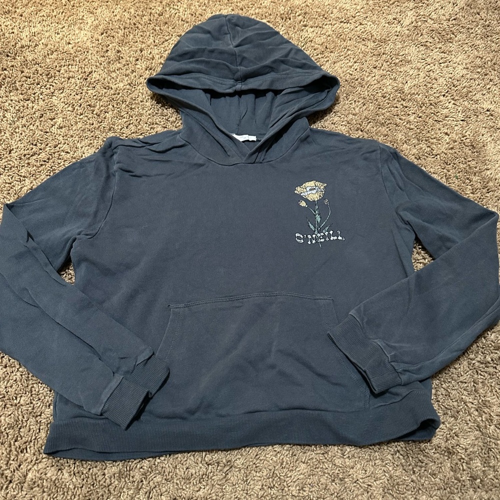 O'Neill Navy Blue Girls Hoodie with Surfboard Accent